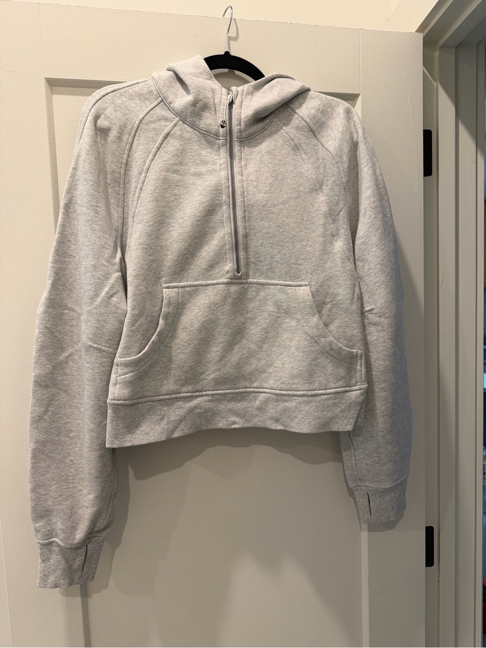Lululemon Scuba Half-Zip Hooded Sweatshirt in Light Gray